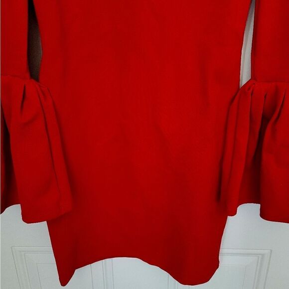 Just Me red bell sleeve midi dress size Small - Picture 8 of 15